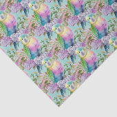 パーキーパステルピンクイエロー&ブルーパラケート 薄葉紙 (詳細)