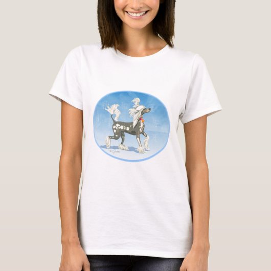 パーキーヘアレス中国のの毛糸付き犬Tシャツ Tシャツ (正面)