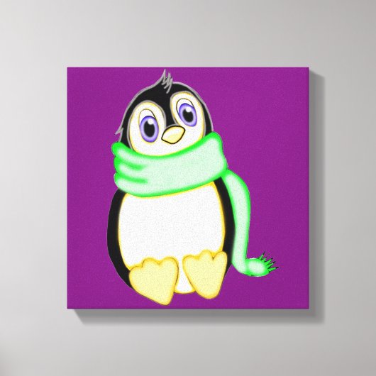 パーキーペンギン12 x 12 キャンバスプリント (正面)