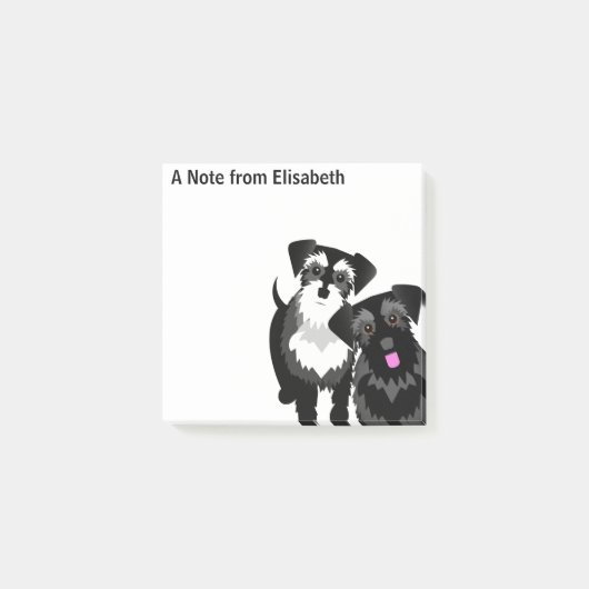 パーキーミニチュアシュナウツァーかわいい ポストイット (正面)