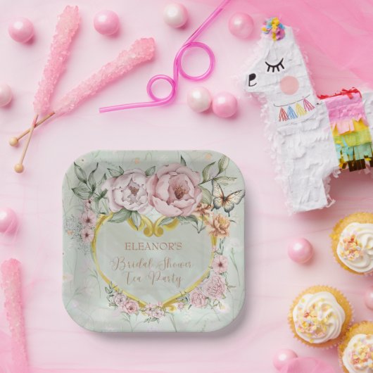 パーキー・ブーケの結婚前お披露目パーティー ペーパープレート (パーティー)