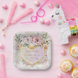 パーキー・ブーケの花嫁シャワー ペーパープレート