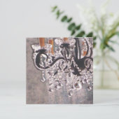 パークアベニューシャンデリア 〜 ご招待/出欠返信 5.25x5.25 招待状 (スタンド正面)