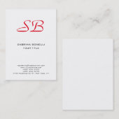 パークアベニューモノグラムホワイトレッドキュートビジネスカード 名刺 (正面/裏面)