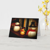 「パークアベニュー スノーマン フィギュア」 クリスマスカード カード (黄色い花)