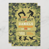 パークアーダーツガンおもしろいエイムシュート迷彩柄誕生日 招待状 (正面/裏面)