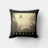 パークアーバンフリーランニングのフリースタイリングアートセピア クッション (裏面)