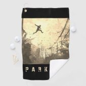 パークアーバンフリーランニングのフリースタイリングアートセピア ゴルフタオル (インサイチュ)