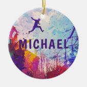 パークアーバンランニングフリーパーソナライズされた名 セラミックオーナメント (正面)