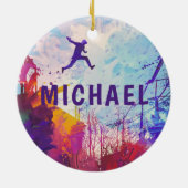 パークアーバンランニングフリーパーソナライズされた名 セラミックオーナメント (裏面)