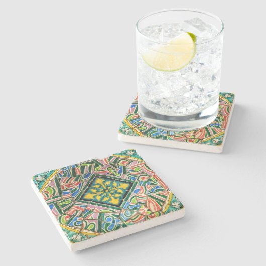 パークグエルのモザイク ストーンコースター (横)