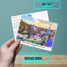 パークグエルバルセロナスペインモダン ポストカード