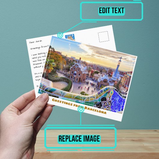 パークグエルバルセロナスペインモダン ポストカード