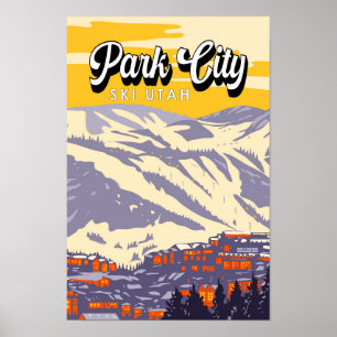 パークシティユタウィンターエリアヴィンテージ ポスター