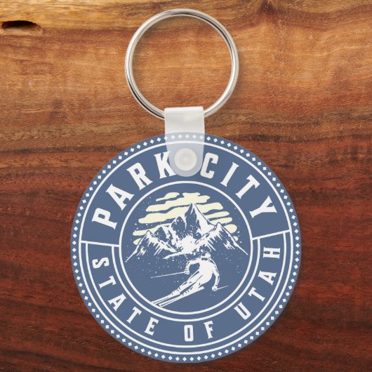 パークシティユタヴィンテージスキーチェーン キーホルダー (正面)