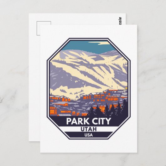 パークシティユタ冬エリアエンブレム ポストカード (正面/裏面)