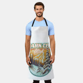 パークシティユタ旅行ロゴ エプロン (着用した状態)