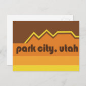 パークシティレトロブラウンストライプはがき ポストカード (正面/裏面)