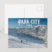 パークシティ ユタ州 楽しいスキー 雪の山々 ポストカード (正面/裏面)