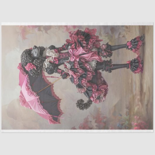 パークデコページの標準プードル歩く 薄葉紙 (正面)