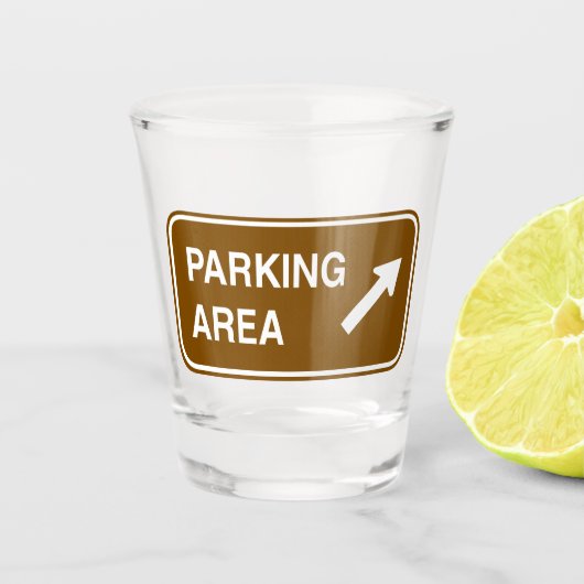 パークドライブアローショットグラス – 道路標識スタイル ショットグラス (正面)