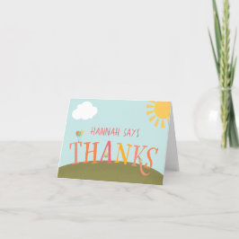 パークバースデーパーティーサンキューカード – ガール サンキューカード