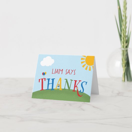 パークバースデーパーティーサンキュー |プレイグラウンドパーティー サンキューカード (正面)