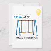 パークプレイグラウンドおもしろい子供の誕生日 招待状 (裏面)