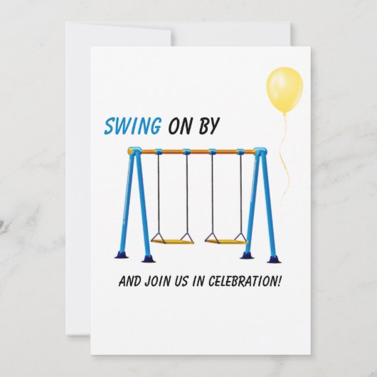 パークプレイグラウンドおもしろい子供の誕生日 招待状 (裏面)