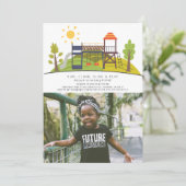 パークプレイグラウンドフォト子供の誕生日 招待状 (スタンド正面)