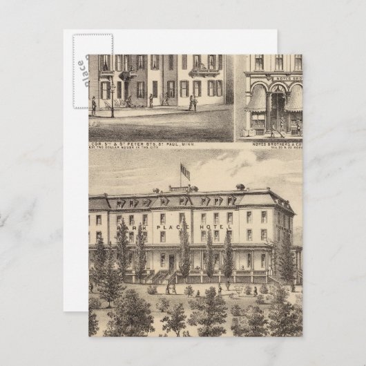 パークプレイスホテル、グリーンマンハウス、ミネソタ州 ポストカード (正面/裏面)