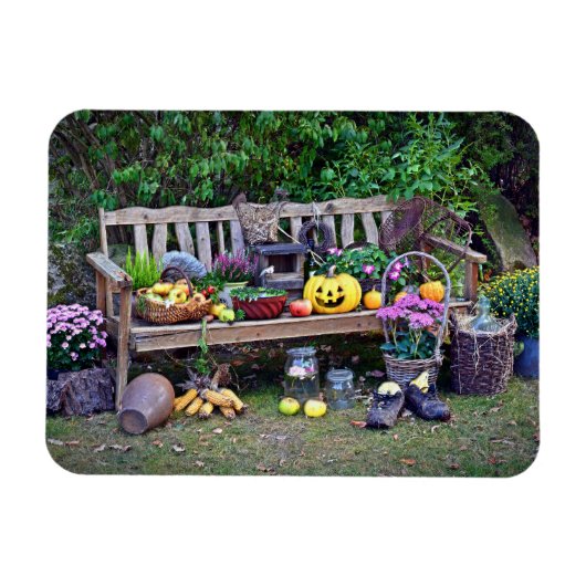 パークベンチでの感謝祭 マグネット (横)