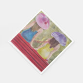 パークベンチガールフレンズモノグラムパーティー スタンダードランチョンナプキン (角)