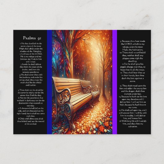 パークベンチ付き詩編91葉書 ポストカード (正面)