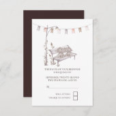 パークベンチRSVPで2匹のかわいい結婚猫 出欠カード (正面/裏面)