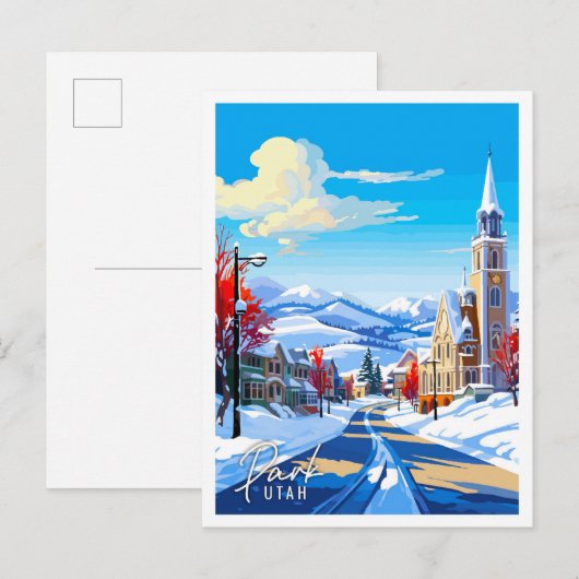 パークユタUSAヴィンテージ旅行イラストレーション ポストカード (正面/裏面)