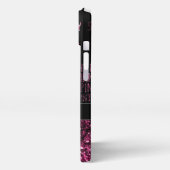 パークリもしーピンク私はそれが欲しいブラックパターンモノグラム iPhoneケース (左側面)