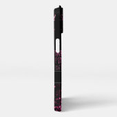 パークリもしーピンク私はそれが欲しいブラックパターンモノグラム iPhoneケース (右側面)