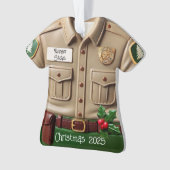 パークレンジャーシャツクリスマスオーナメントパーソナライズされた(Park Ranger Shirt オーナメント (正面)