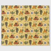 パークレンジャーベアパターン ラッピングペーパー (フラット)