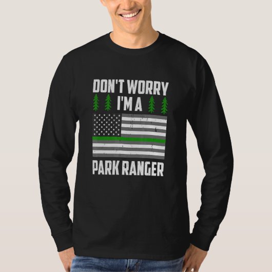 パークレンジャー アメリカ国旗 野生生物警官 ゲーム ワ Tシャツ (正面)