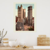 パークロー、セントポール建物NYC c1915ヴィンテージ位置 ポスター (キッチン)