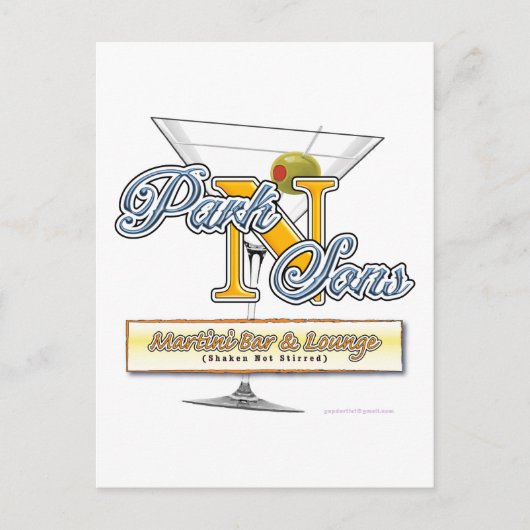 パークン&サンズ マルティーニ バー ユーモア ポストカード (正面)