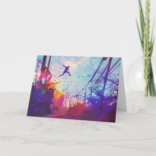 パークールアーバンフランニングリーのグリーティングカ空白のード カード (正面)