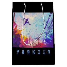パークールアーバンランニングフリーのスタイリングスポーツアート ミディアムペーパーバッグ