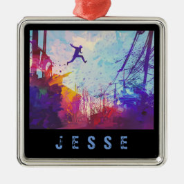 パークールアーバンランニングフリーのスポーツパーソナライズされた名 メタルオーナメント