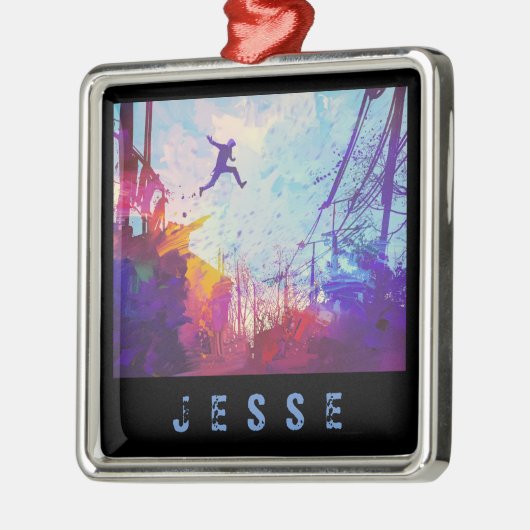 パークールアーバンランニングフリーのスポーツパーソナライズされた名 メタルオーナメント (左)