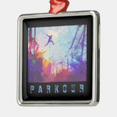 パークールアーバンランニングフリーのフリースタイリングスポーツアート メタルオーナメント (左)