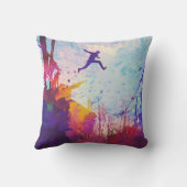 パークールアーバンランニングフリーのフリースタイリングモダンアート クッション (裏面)