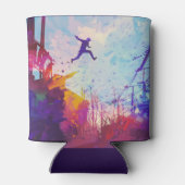 パークールアーバンランニングフリーのフリースタイリングモダンアート 缶クーラー (裏面)